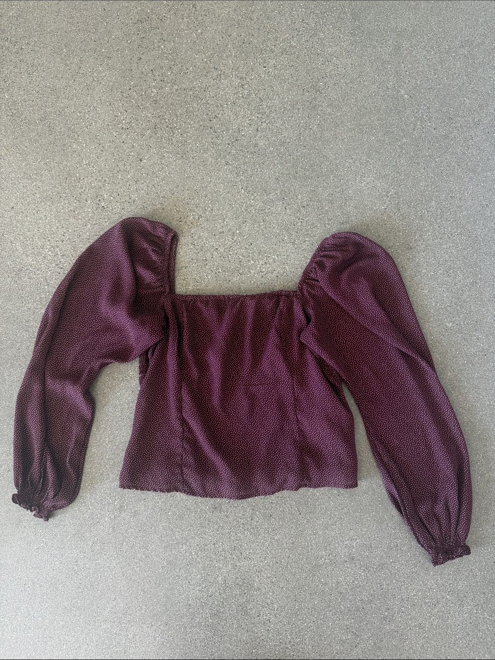 Abercrombie & Fitch Burgundy Square-Neck Long Sleeve Top